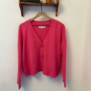 LOFT Modern V-Neck Cardigan Melrose Pink Size Large